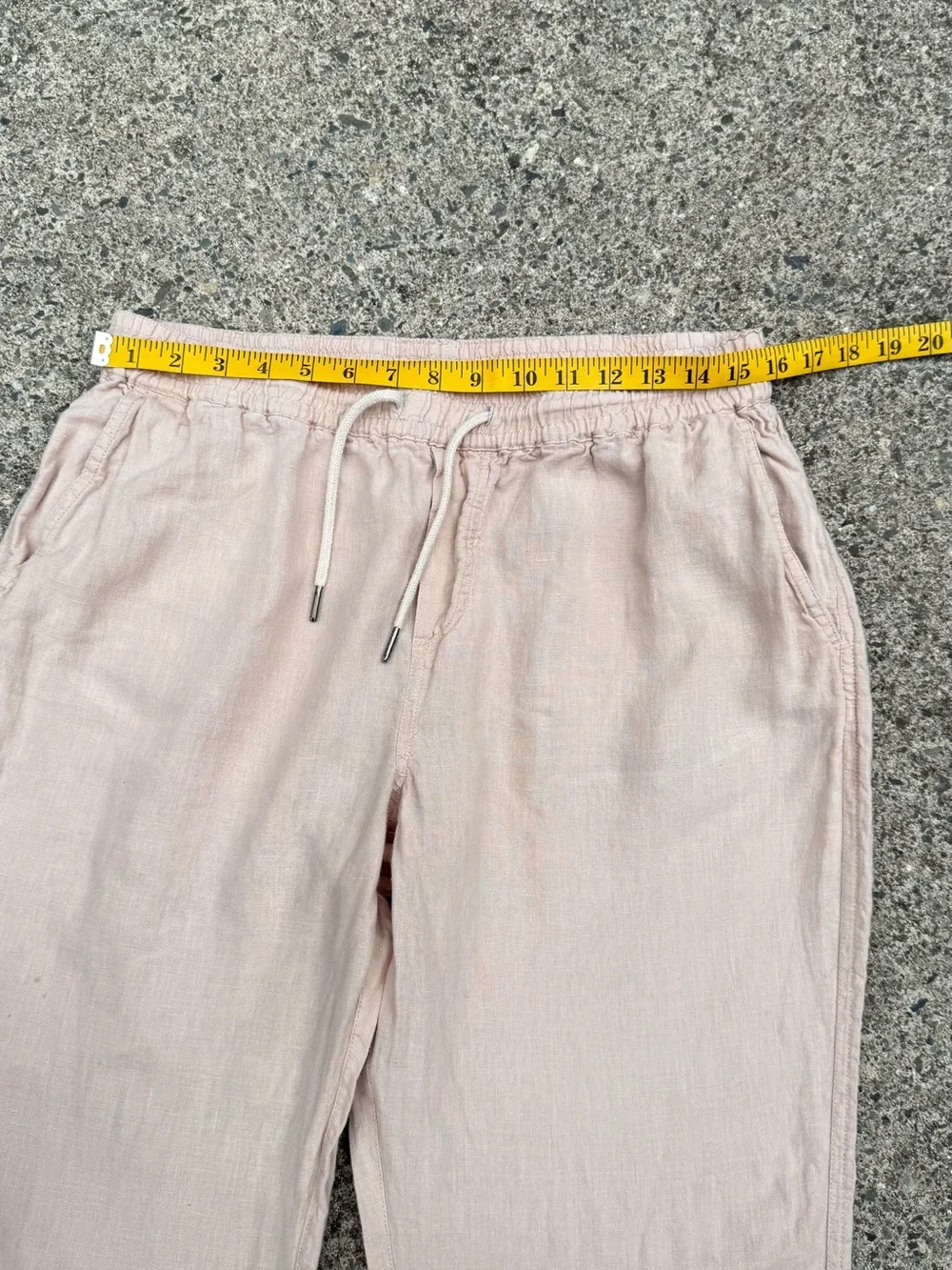 Quince Men’s Linen-Blend Drawstring Joggers | Cream/Tan | Size M